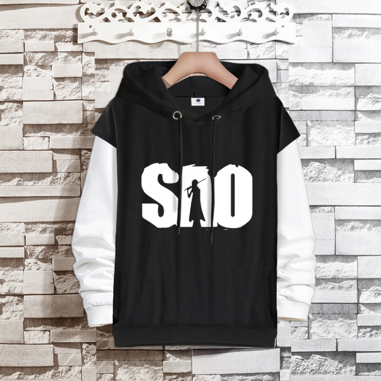Sword Art Online Anime fake two-piece thick hooded sweater from S to 3XL