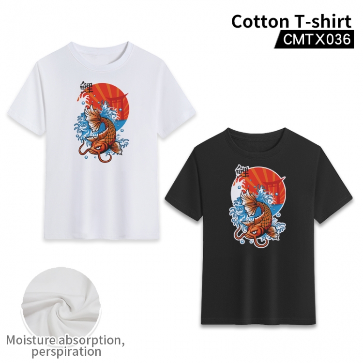 Anime cotton color printing short-sleeved T-shirt fromXS to 3XL, black and white 2 colors available CMTX036