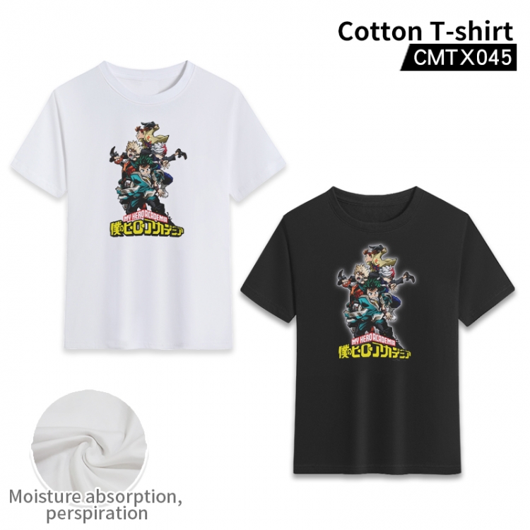 My Hero Academia Anime cotton color printing short-sleeved T-shirt fromXS to 3XL, black and white 2 colors available CMT