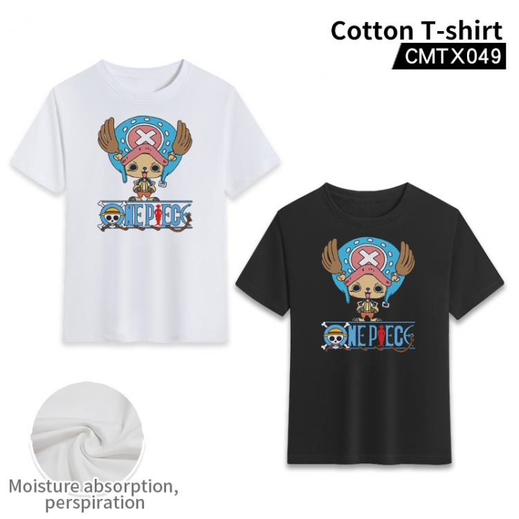 One Piece Anime cotton color printing short-sleeved T-shirt fromXS to 3XL, black and white 2 colors available CMTX049