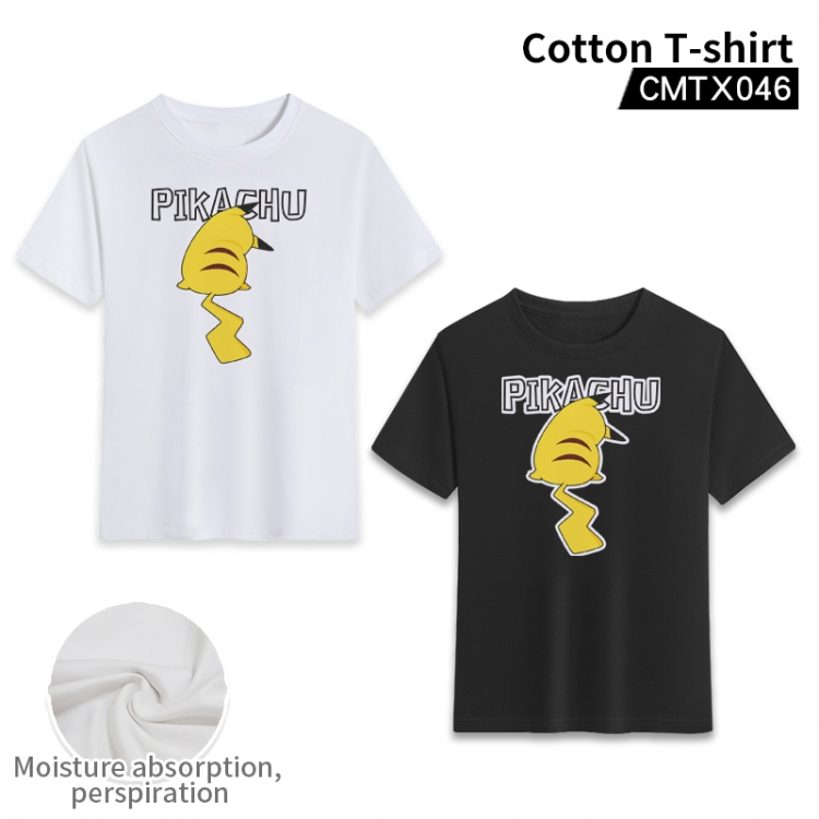 Pokemon Anime cotton color printing short-sleeved T-shirt fromXS to 3XL, black and white 2 colors available CMTX046