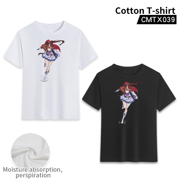 Pretty Derby Anime cotton color printing short-sleeved T-shirt fromXS to 3XL, black and white 2 colors available CMTX039