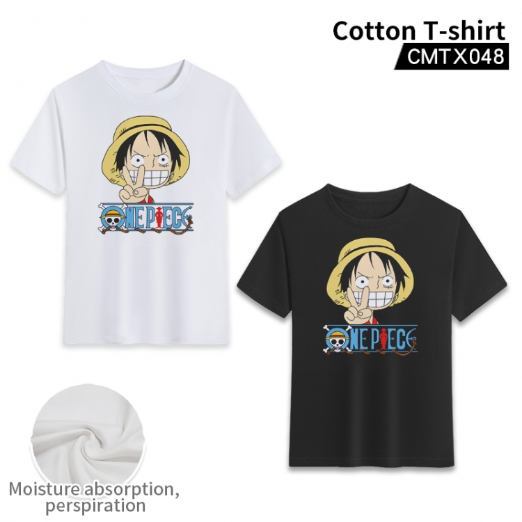 One Piece Anime cotton color printing short-sleeved T-shirt fromXS to 3XL, black and white 2 colors available CMTX048