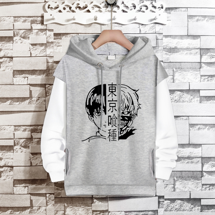 Tokyo Ghoul Anime fake two-piece thick hooded sweater from S to 3XL