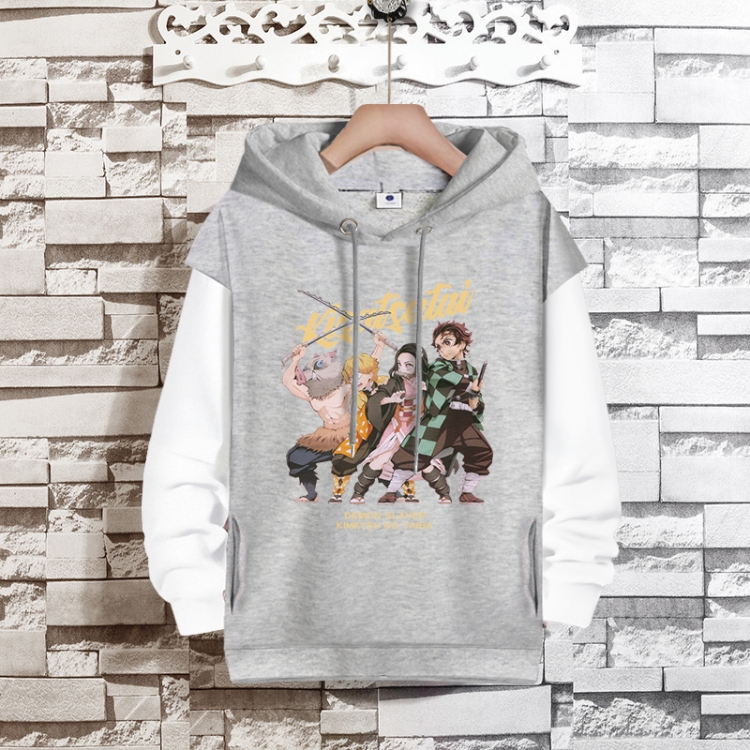 Demon Slayer Kimets Anime fake two-piece thick hooded sweater from S to 3XL
