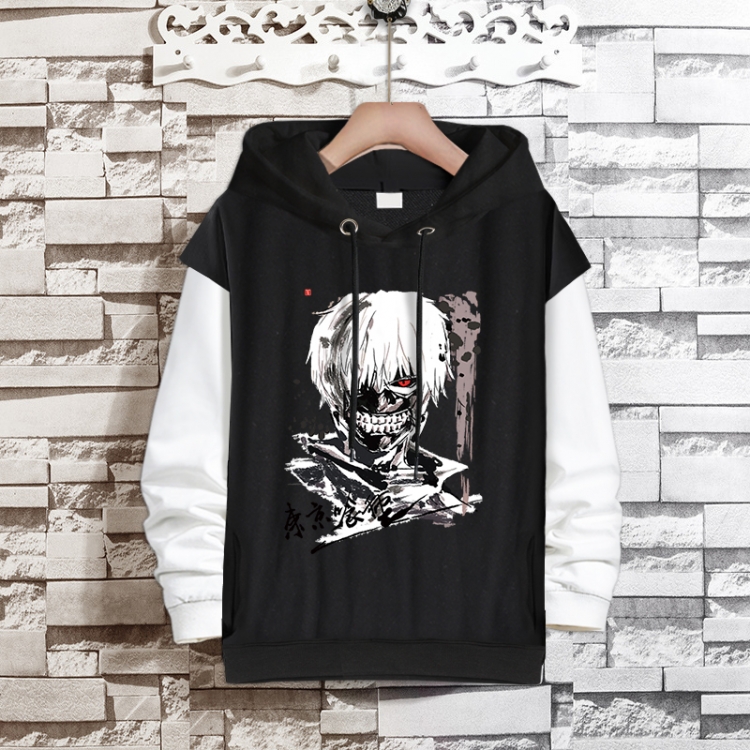 Tokyo Ghoul  Anime fake two-piece thick hooded sweater from S to 3XL