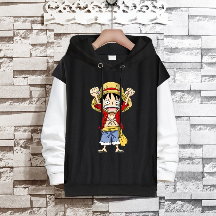  One Piece Anime fake two-piece thick hooded sweater from S to 3XL