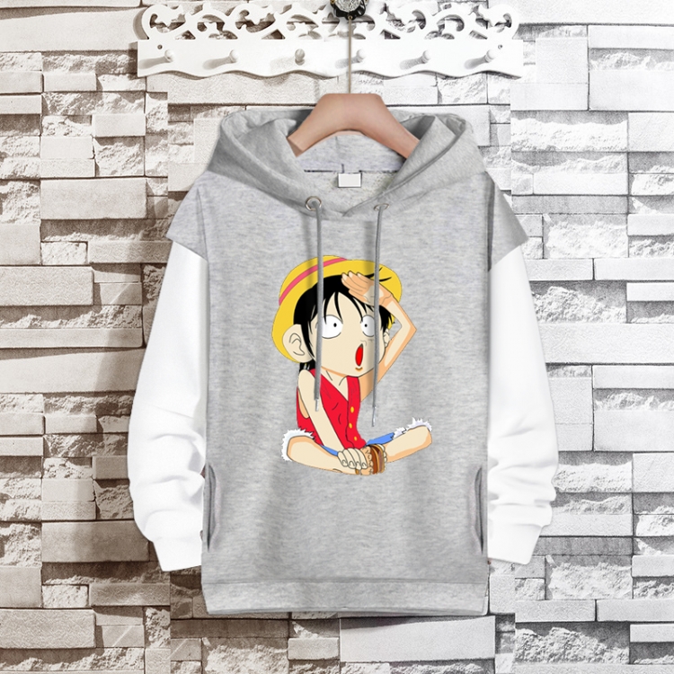  One Piece Anime fake two-piece thick hooded sweater from S to 3XL