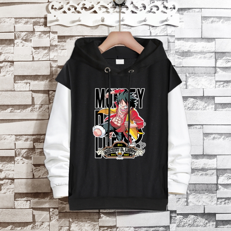  One Piece Anime fake two-piece thick hooded sweater from S to 3XL