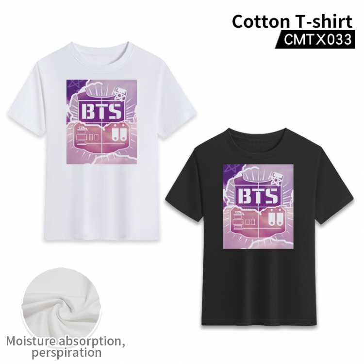 BT21   cotton color printing short-sleeved T-shirt fromXS to 3XL, black and white 2 colors available CMTX033