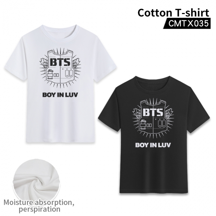 BT21   cotton color printing short-sleeved T-shirt fromXS to 3XL, black and white 2 colors available CMTX03