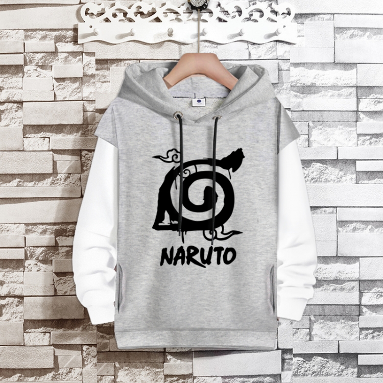  Naruto Anime fake two-piece thick hooded sweater from S to 3XL