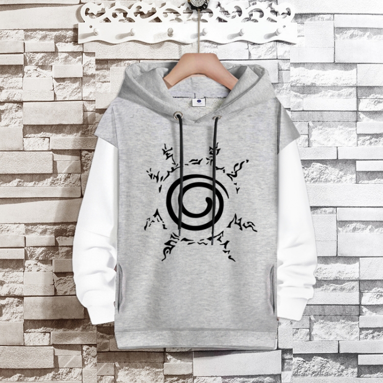  Naruto Anime fake two-piece thick hooded sweater from S to 3XL