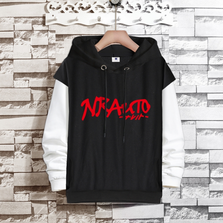  Naruto Anime fake two-piece thick hooded sweater from S to 3XL