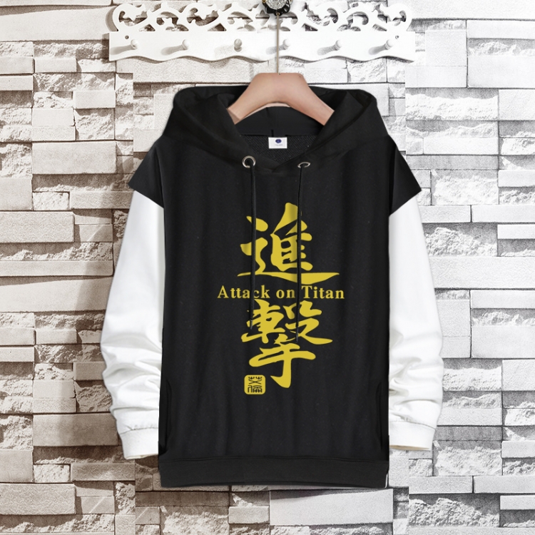 Shingeki no Kyojin Anime fake two-piece thick hooded sweater from S to 3XL