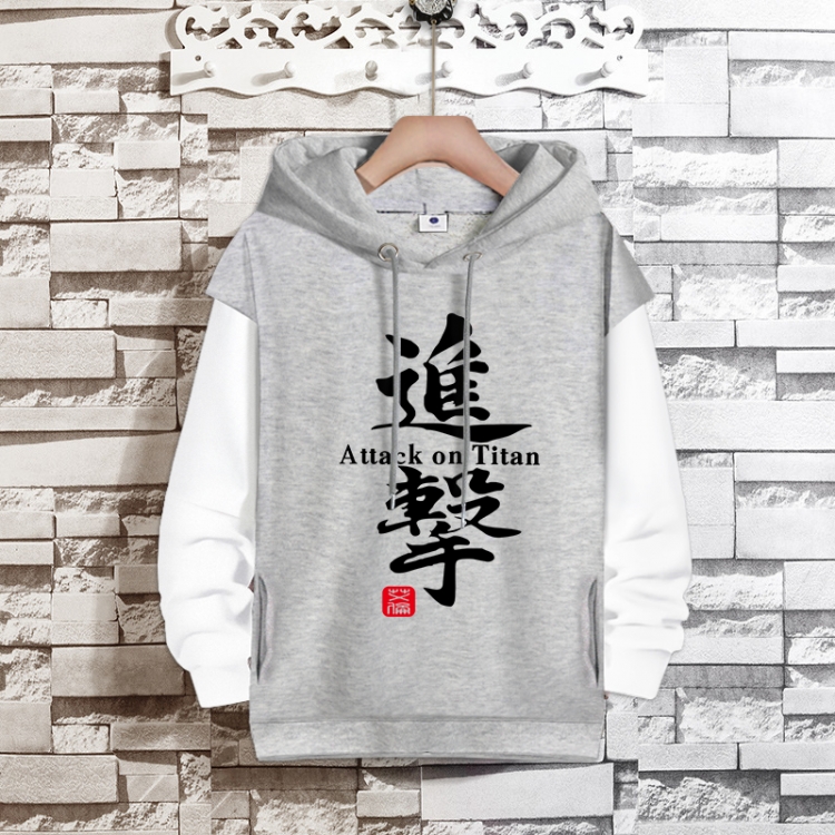 Shingeki no Kyojin Anime fake two-piece thick hooded sweater from S to 3XL