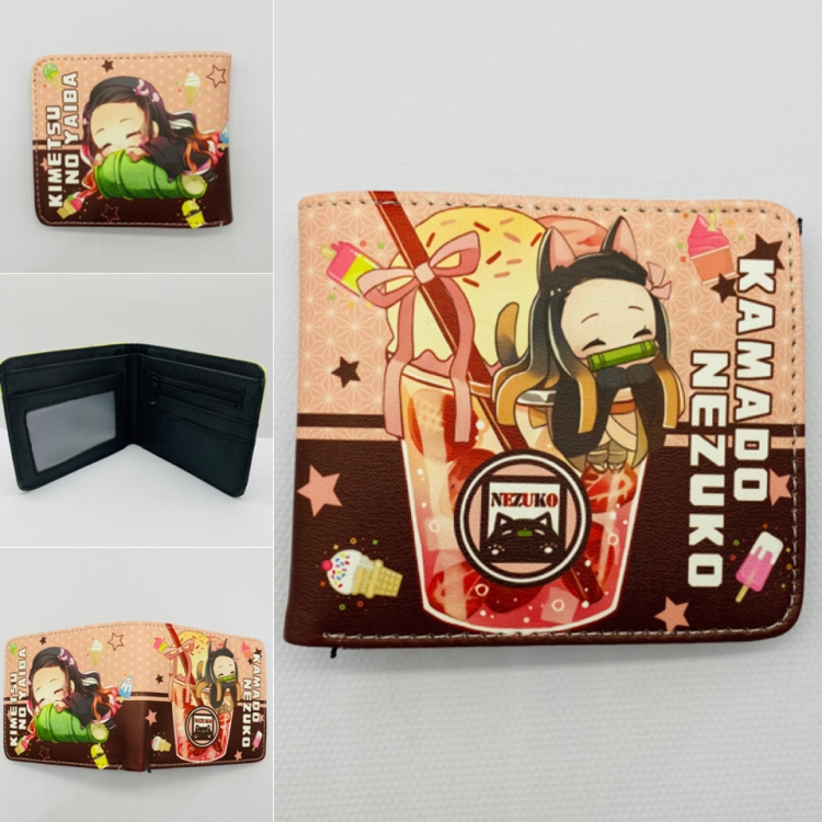 Demon Slayer Kimets Full color  Two fold short card case wallet 