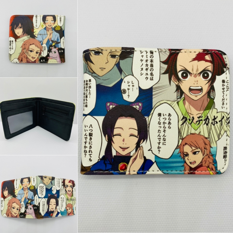 Demon Slayer Kimets Full color  Two fold short card case wallet 2036