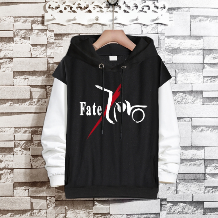 Fate stay night   Anime fake two-piece thick hooded sweater from S to 3XL