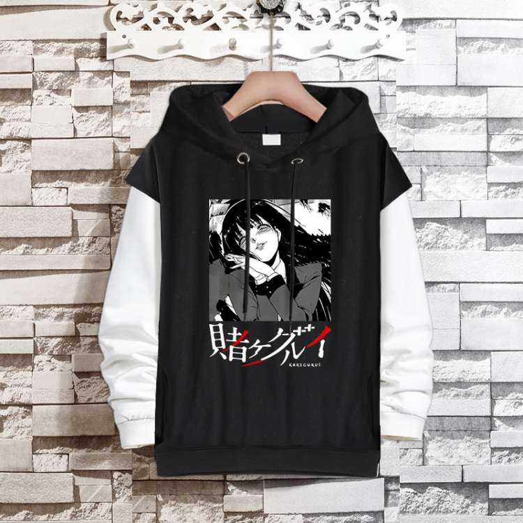 Kakegurui Anime fake two-piece thick hooded sweater from S to 3XL