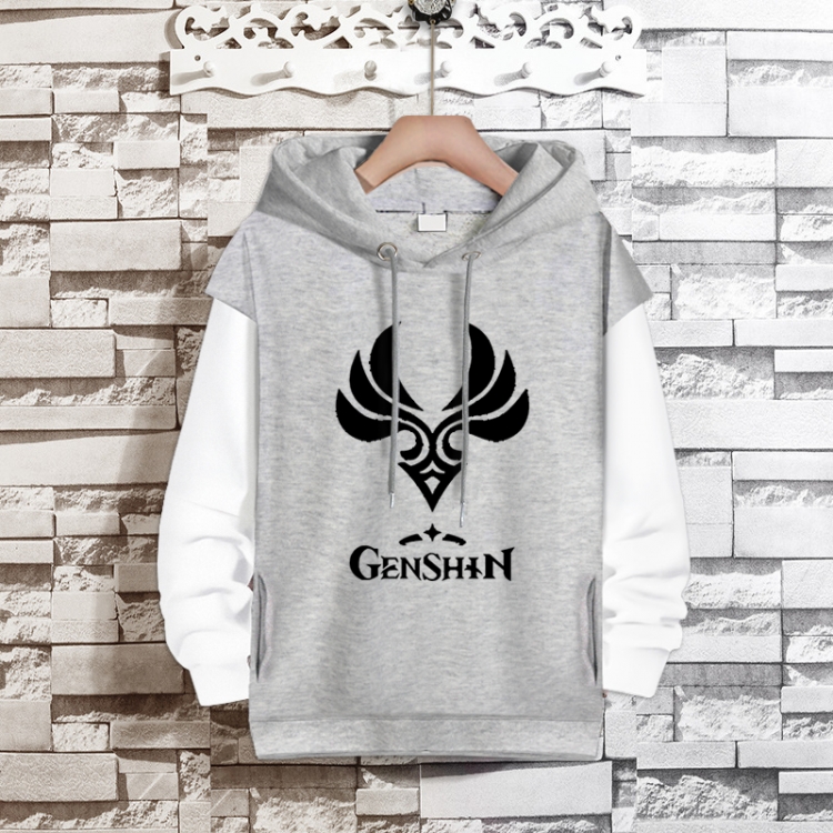 Genshin Impact  Anime fake two-piece thick hooded sweater from S to 3XL