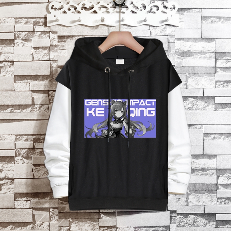 Genshin Impact  Anime fake two-piece thick hooded sweater from S to 3XL