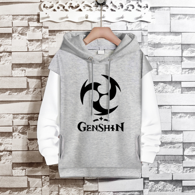 Genshin Impact  Anime fake two-piece thick hooded sweater from S to 3XL