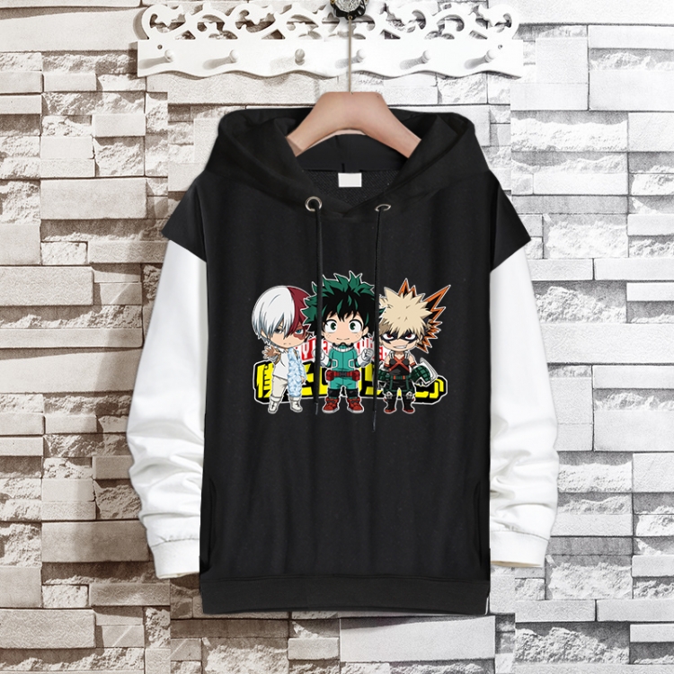 My Hero Academia Anime fake two-piece thick hooded sweater from S to 3XL