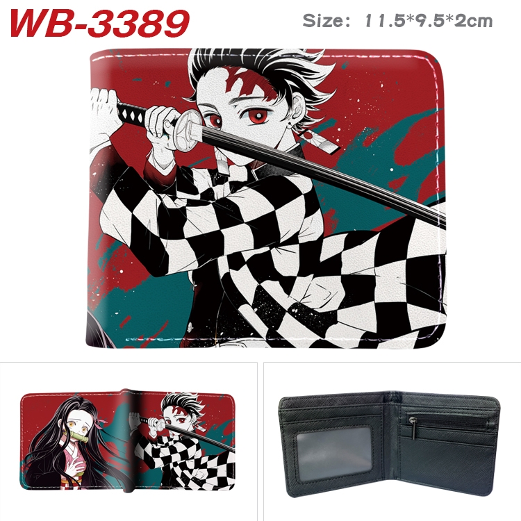 Demon Slayer Kimets Anime pu half-fold wallet 11.5X9X2CM WB-3389A