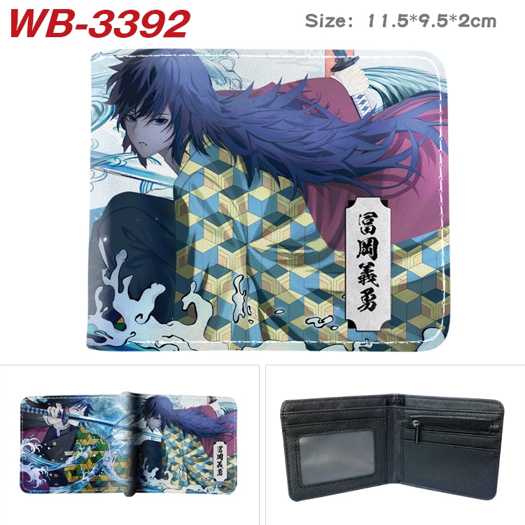 Demon Slayer Kimets Anime pu half-fold wallet 11.5X9X2CM  WB-3392A