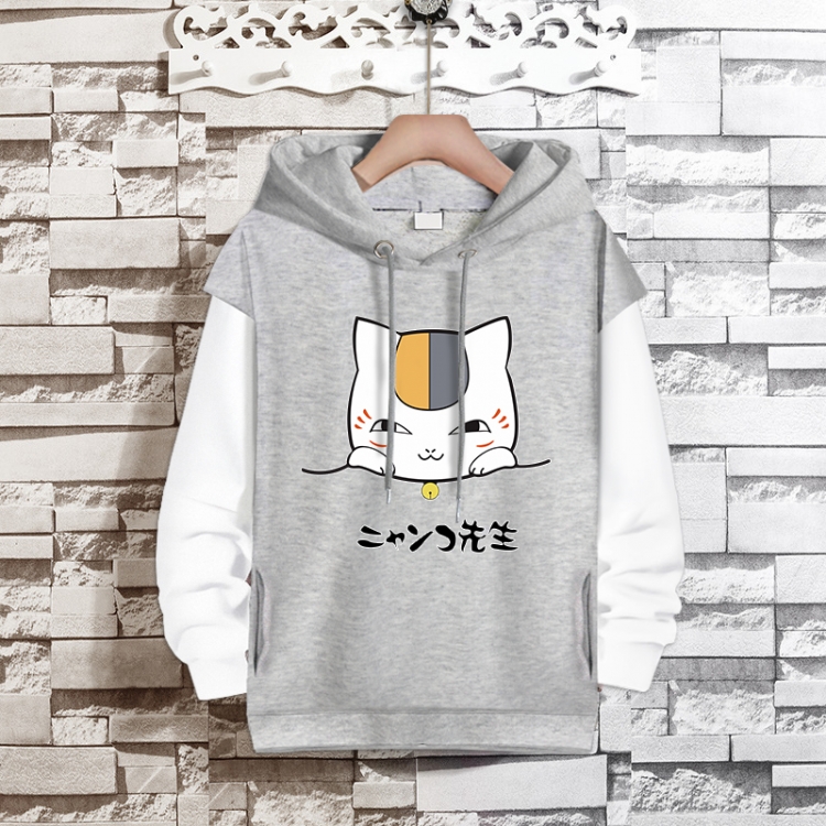 Natsume_Yuujintyou Anime fake two-piece thick hooded sweater from S to 3XL