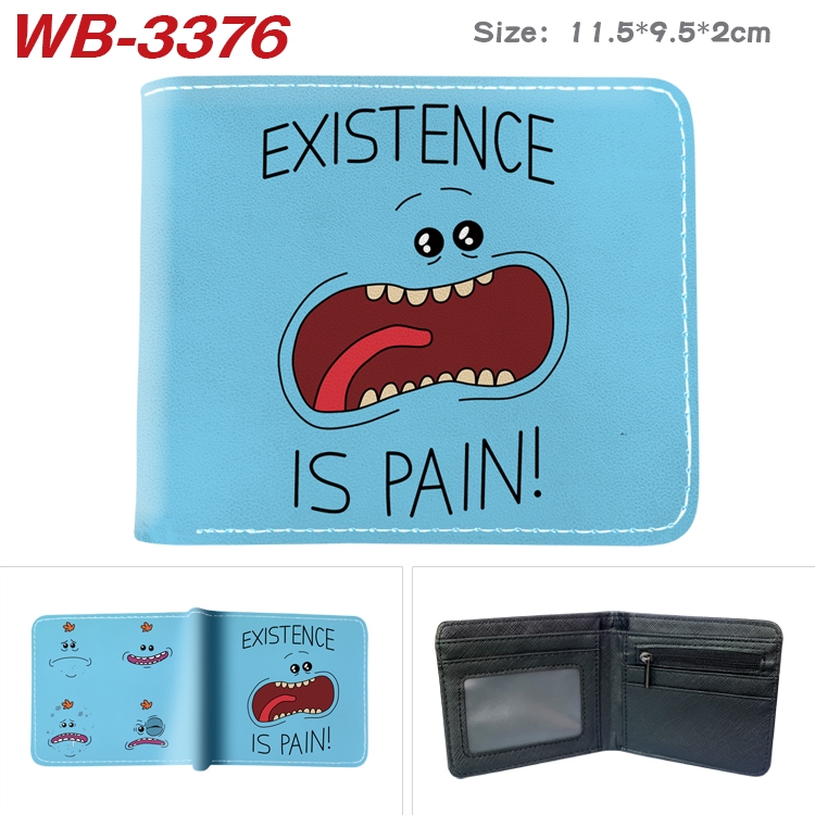 Rick and Morty Anime pu half-fold wallet 11.5X9X2CM  WB-3376A