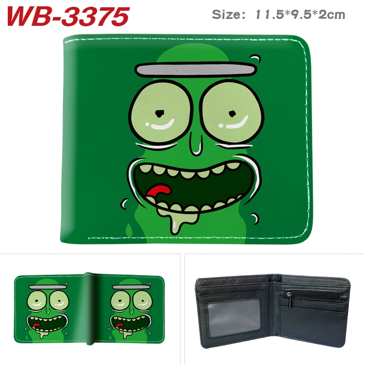 Rick and Morty Anime pu half-fold wallet 11.5X9X2CM WB-3375A