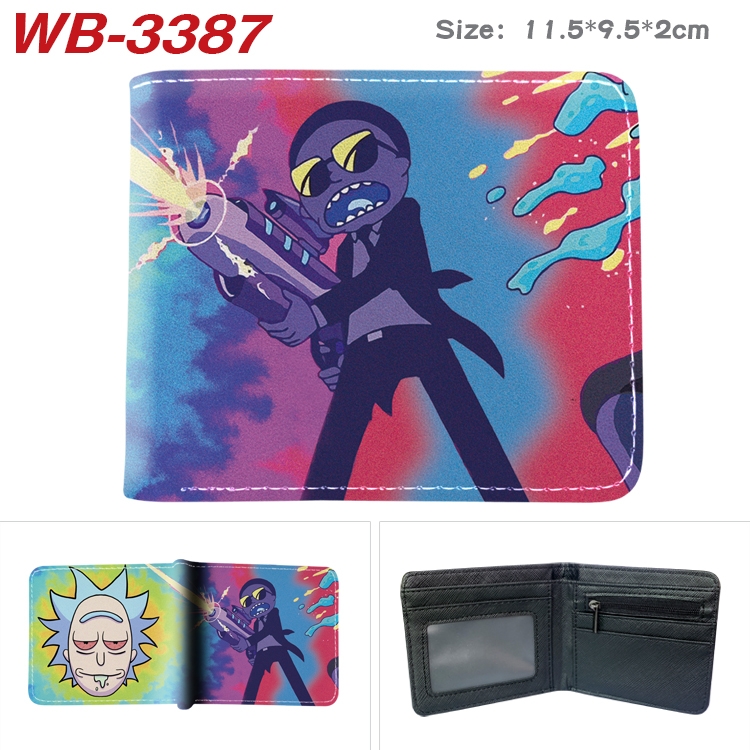 Rick and Morty Anime pu half-fold wallet 11.5X9X2CM WB-3387A