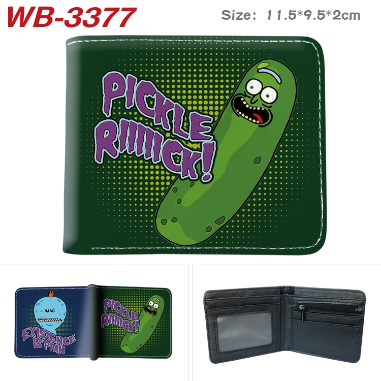 Rick and Morty Anime pu half-fold wallet 11.5X9X2CM  WB-3377A