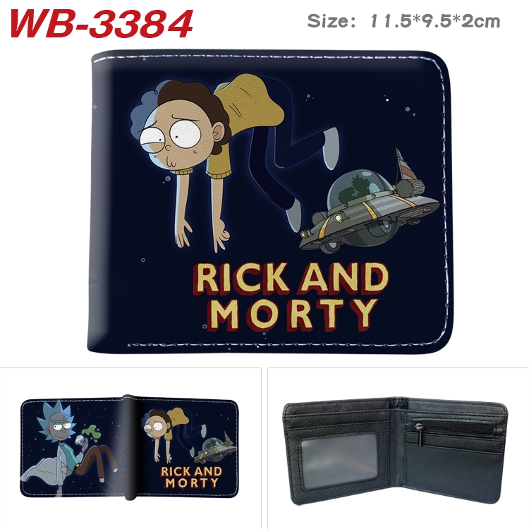 Rick and Morty Anime pu half-fold wallet 11.5X9X2CM  WB-3384A