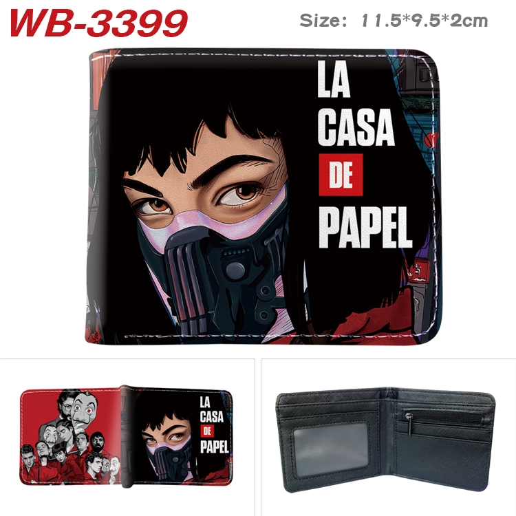 Money Heist  Anime pu half-fold wallet 11.5X9X2CM  WB-3399A