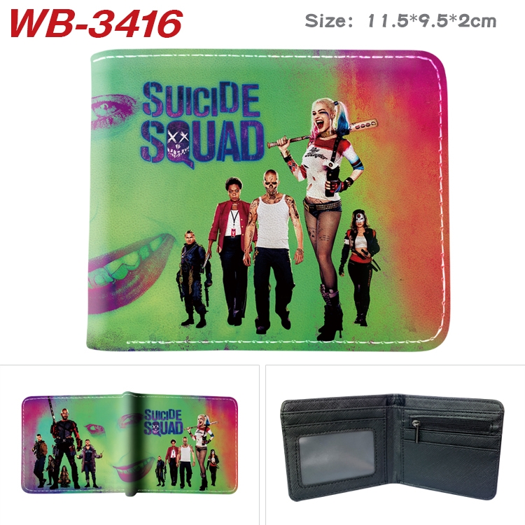 Suicide Squad  Anime pu half-fold wallet 11.5X9X2CM WB-3416A