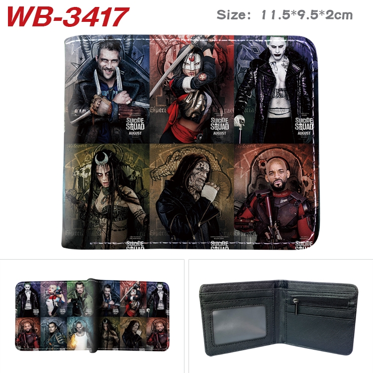 Suicide Squad  Anime pu half-fold wallet 11.5X9X2CM  WB-3417A