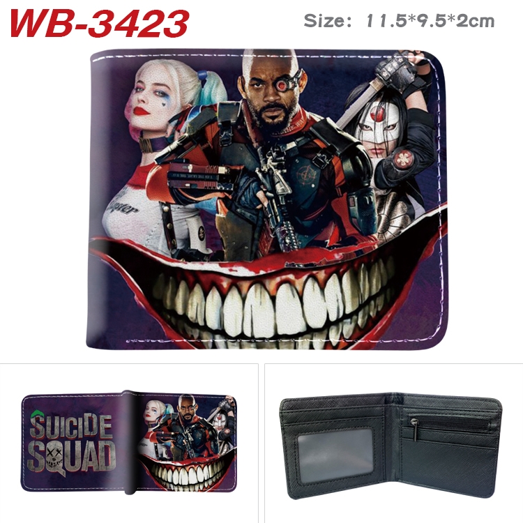 Suicide Squad  Anime pu half-fold wallet 11.5X9X2CM  WB-3423A