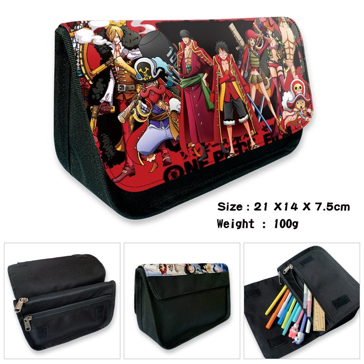  One Piece Velcro canvas zipper pencil case Pencil Bag 21×14×7.5cm
