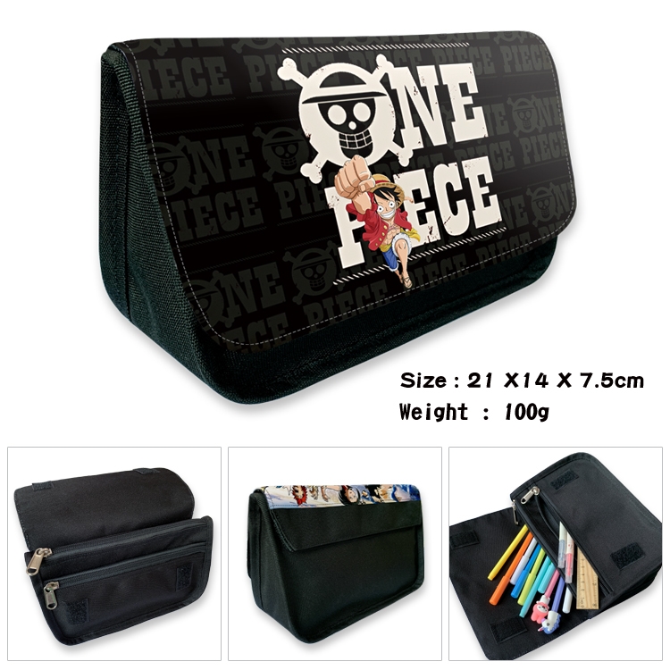  One Piece Velcro canvas zipper pencil case Pencil Bag 21×14×7.5cm