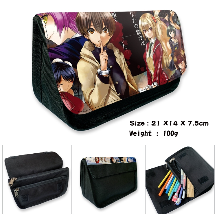 Meet for 5 seconds to start fighting  Velcro canvas zipper pencil case Pencil Bag 21×14×7.5cm