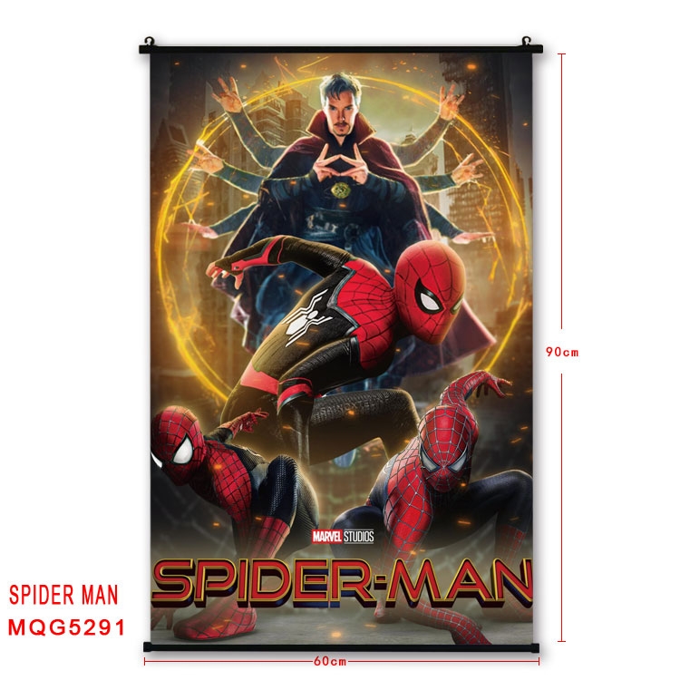 Spiderman black Plastic rod Cloth painting Wall Scroll 60X90CM MQG-5291