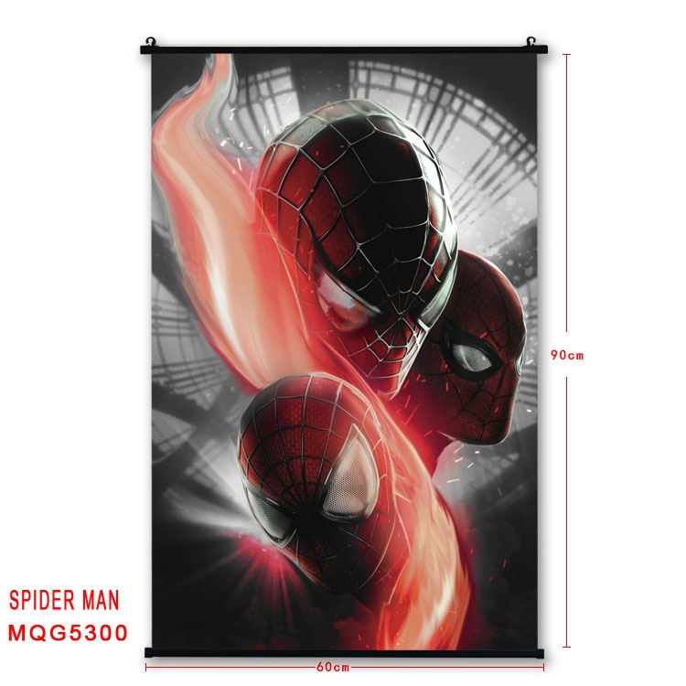 Spiderman black Plastic rod Cloth painting Wall Scroll 60X90CM  MQG-5300