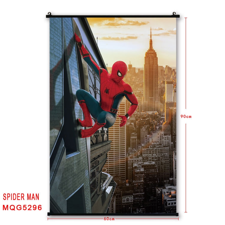 Spiderman black Plastic rod Cloth painting Wall Scroll 60X90CM   MQG-5296