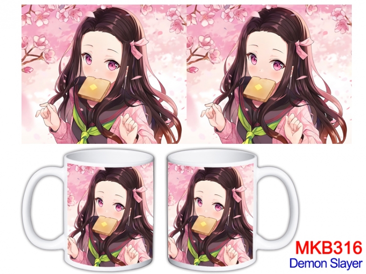 Demon Slayer Kimets  Anime color printing ceramic mug cup price for 5 pcs MKB-316