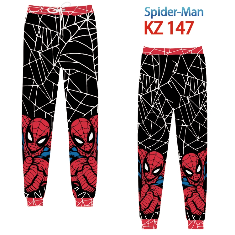 Spiderman Anime digital 3D trousers full color trousers from XS to 4XL KZ-147