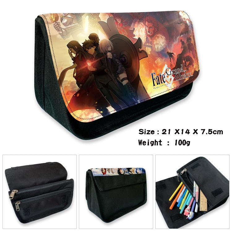 Fate/Grand Order) Velcro canvas zipper pencil case Pencil Bag 21×14×7.5cm