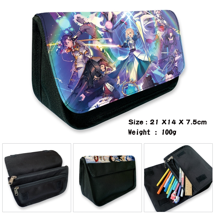 Fate/Grand Order) Velcro canvas zipper pencil case Pencil Bag 21×14×7.5cm